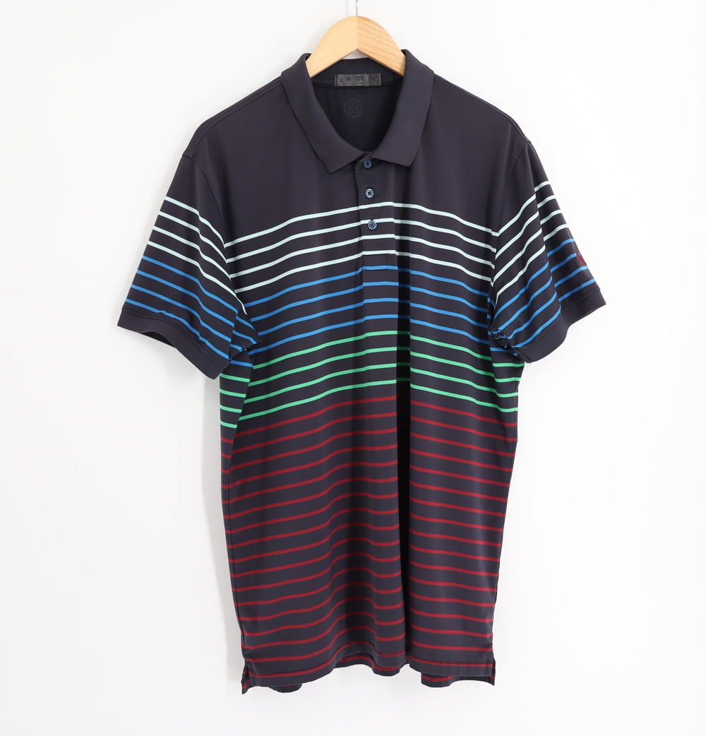 G/Fore Men's Sz XL Golf Polo Twilight Variegated Stripe G4MF21K10 Athletic